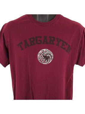 Game Of Thrones T Shirt Mens Size Large Red House Targaryen TV Series